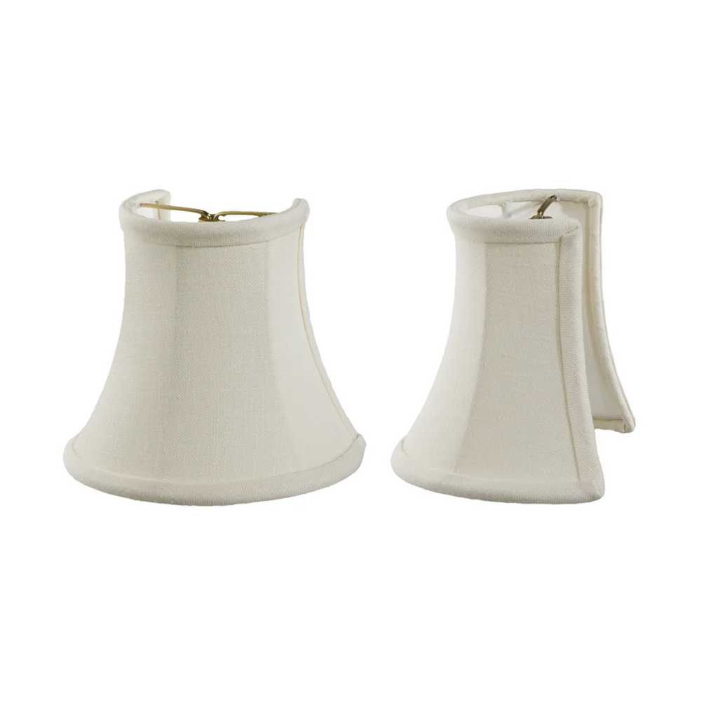 Sconce Shade Half Mini Bell, Fine Linen, 3" top x 5" bottom x 4.5" tall (00684E)