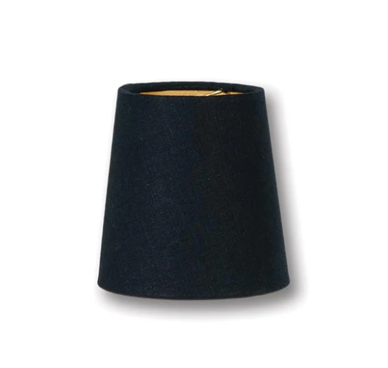 Chandelier Shade Empire, 3(T) x 4(B) x 4.25(H), Black Linen (00695K)