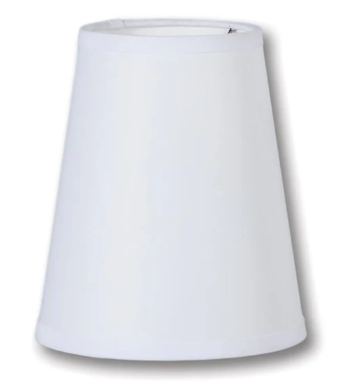 Chandelier Shade, Tapered Deep Empire, 4(T) x 6(B) x 7(H), White Microfiber Chiffon (00714W)