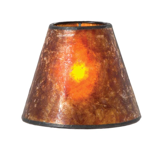 Antique Amber Finish, 3(T) x 6(B) x 5(H), Empire Style, Mica Chandelier Lamp Shade (00755M)