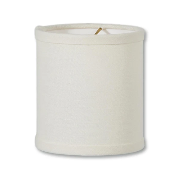 Chandelier Deep Drum Hardback Shades, Eggshell Color 100% Fine Linen (00761E)