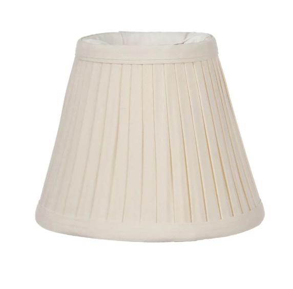 Pleated Empire Tissue Shantung Eggshell, Softback Chandelier Shade 3(T)x5(B)x4(H) (00766E)