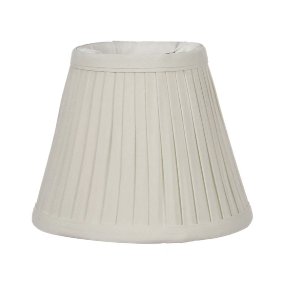 Pleated Empire, Off-White Tissue Shantung, Softback Chandelier Shade 3(T)x5(B)x4(H) (00766WE)