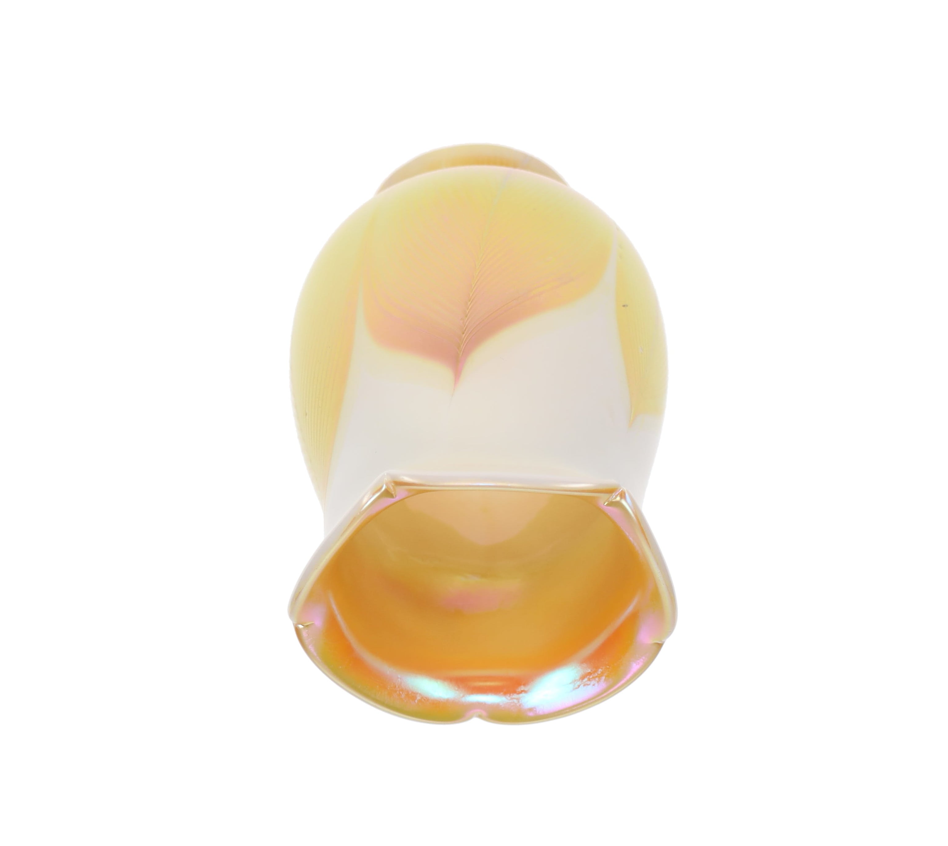 2-1/4" fitter, Art Glass Fixture Shade Opal and Gold Iridescent Finish, 5-1/4" Tall (08924)