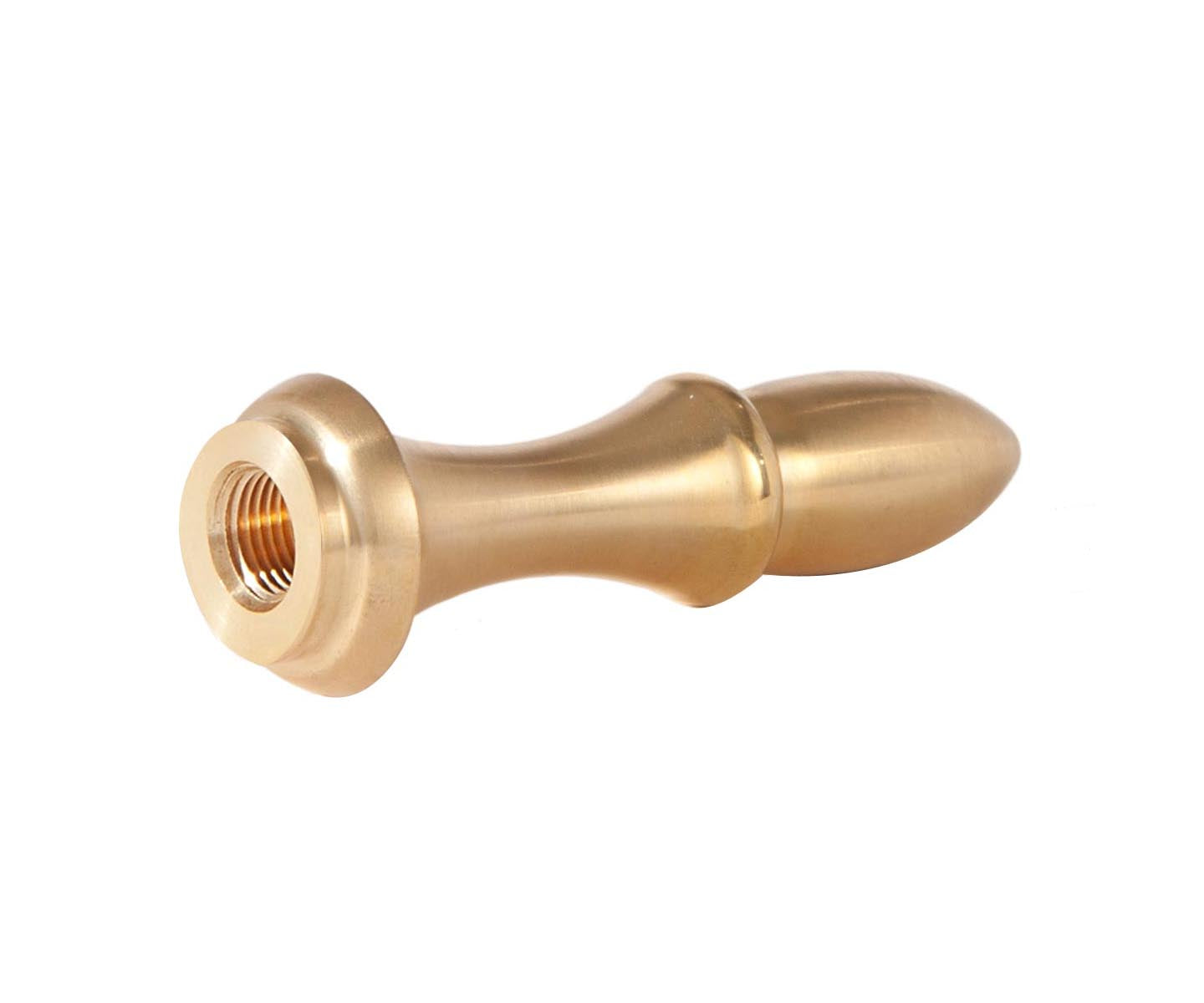3" Tall x 7/8" Diam Unfinished Brass Modern Style Finial Tap 1/8 IPS (11408U)