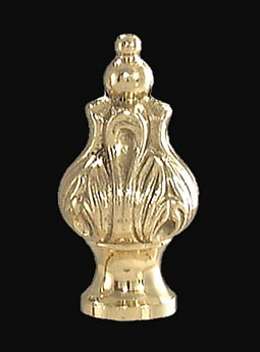 2" Tall Antique Style Brass Finial, Choice of Tap (10846)