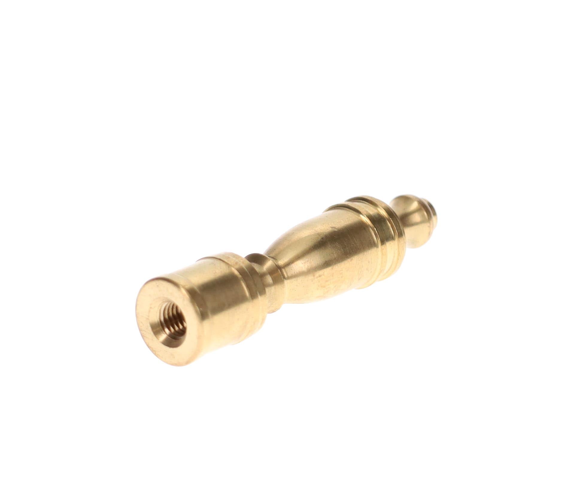 2-3/8" Tall Brass Finial, Polished & Lacquered or Unfinished, 1/4-27F Tap (10952)