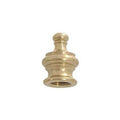 1" Tall Brass Finial Knob, Polished & Lacquered or Unfinished, Tap 1/8F (10953)