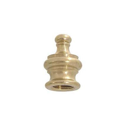 1" Tall Brass Finial Knob, Polished & Lacquered or Unfinished, Tap 1/8F (10953)