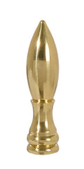 2" Teardrop Lamp Finial Tapped 1/4-27 Brass Burnished & Lacquered (10964)