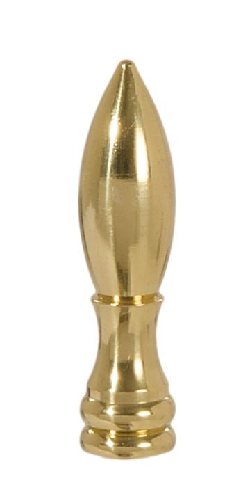 2" Teardrop Lamp Finial Tapped 1/4-27 Brass Burnished & Lacquered (10964)