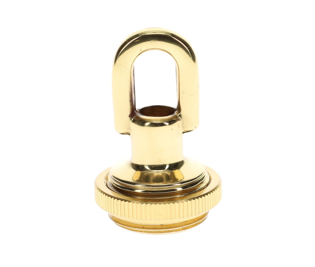 Cast Brass Screw Collar Loop, Tap 1/4IP, Slips 1-1/16" Hole, Polished & Lacquered Finish (10996)