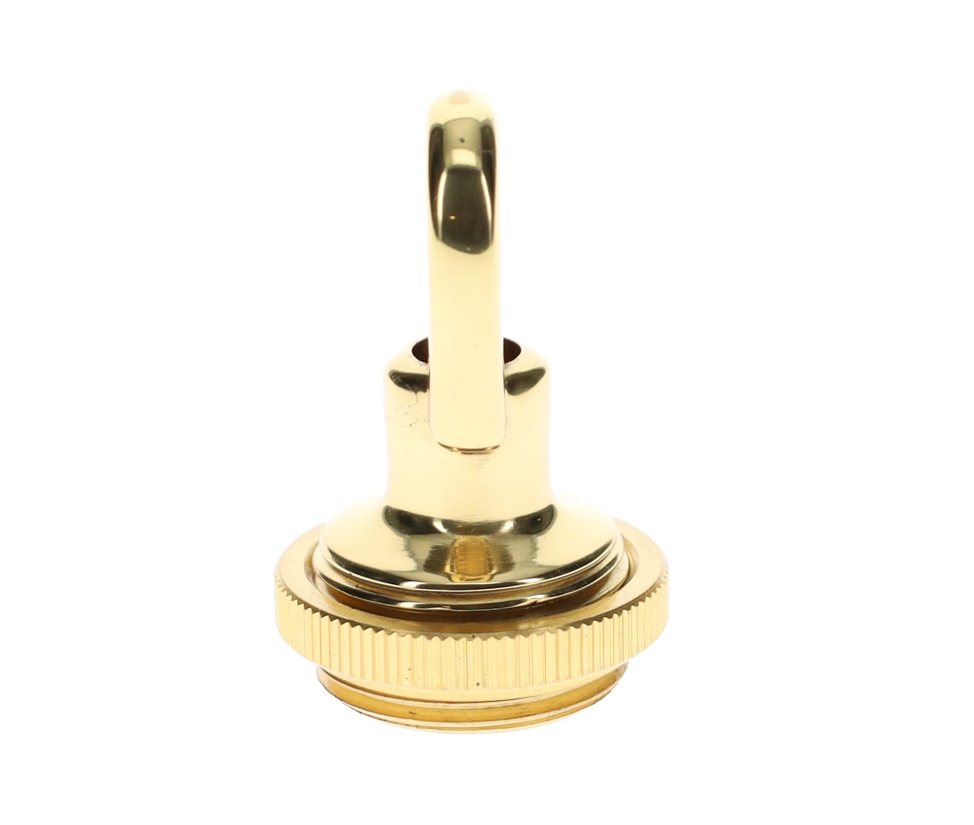 Cast Brass Screw Collar Loop, Tap 1/4IP, Slips 1-1/16" Hole, Polished & Lacquered Finish (10996)