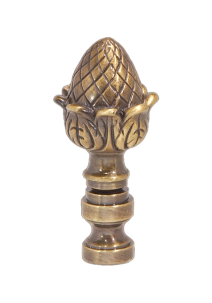 2-3/8" Tall Cast Metal Finial Antique Finish (11029A)
