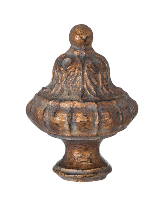 2-3/4" Tall Roman Style Large Lamp Finial, Copper 1/4-27 Tap (11033B)