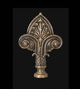 Fleur-de-lis Lamp Finial, 3-1/4" Tall 1/4-27 tap (11061A)