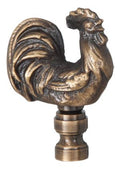 Rooster Design Metal Lamp Finial, 2-1/2" Tall (11063A)