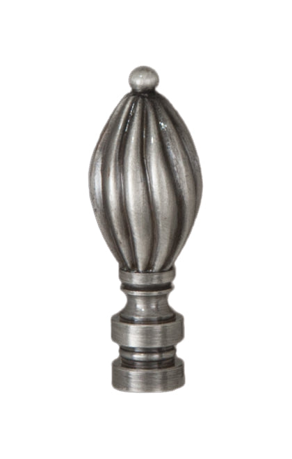 2-1/2" Tall Swirl Post Style Lamp Finial Nickel Finish (11064)