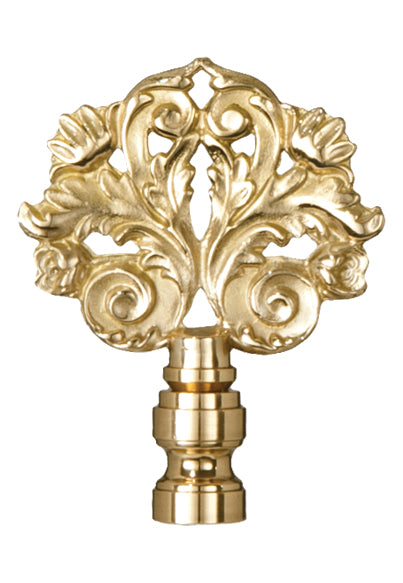 2-3/4" Tall Flower and Leaf Lamp Finial 1/4-27 Tap (11066)
