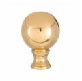 1-3/4" Tall Smooth Ball Design, 32mm Solid Brass Finial, Brass Finish 1/4-27F Tap (11081)