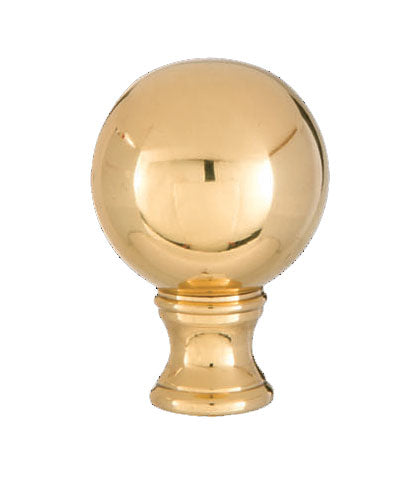 1-3/4" Tall Smooth Ball Design, 32mm Solid Brass Finial, Brass Unfinished (11081U)