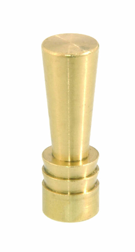 1-7/16" Tall, Deco Finial, 1/4-27F, Unfinished Brass (11085U)
