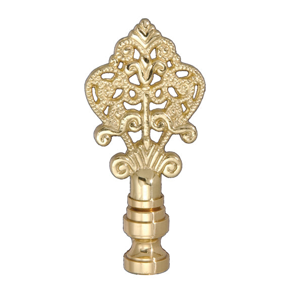 3-1/8" Tall Ornamental Filigree Die Cast Brass Finial, Tap 1/4-27F (11118)