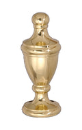 2-3/4" Tall Brass Urn Finial Polished & Lacquered 1/4-27F Tap (11121)