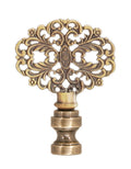 2-3/8" Tall Die Cast Rosette Finial Tap 1/4-27F Antique Brass Finish (11129A)