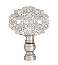 2-3/8" Tall Die Cast Rosette Finial Tap 1/4-27F Satin Nickel Finish (11129S)