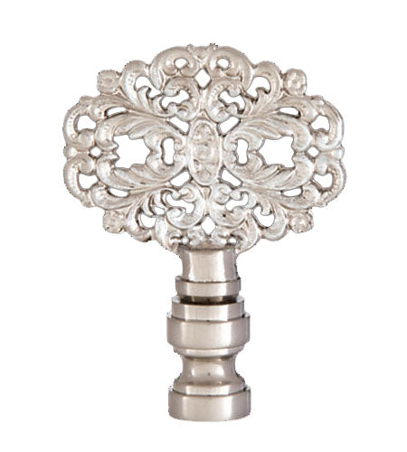 2-3/8" Tall Die Cast Rosette Finial Tap 1/4-27F Satin Nickel Finish (11129S)