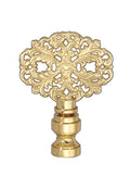 2-3/8" Tall Die Cast Rosette Finial Tap 1/4-27F Polished & Lacquered (11129)