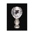 2-1/4" Tall Crystal Finial Nickel Finish Base 1/4-27F Tap (11139N)