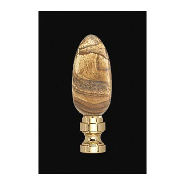 2-1/2" Jasper Finial Polished and Lacquered Brass Base (11144)