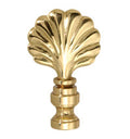 2-1/8" Tall Brass Scallop Shell Lamp Finial Tap 1/4-27F (11158)