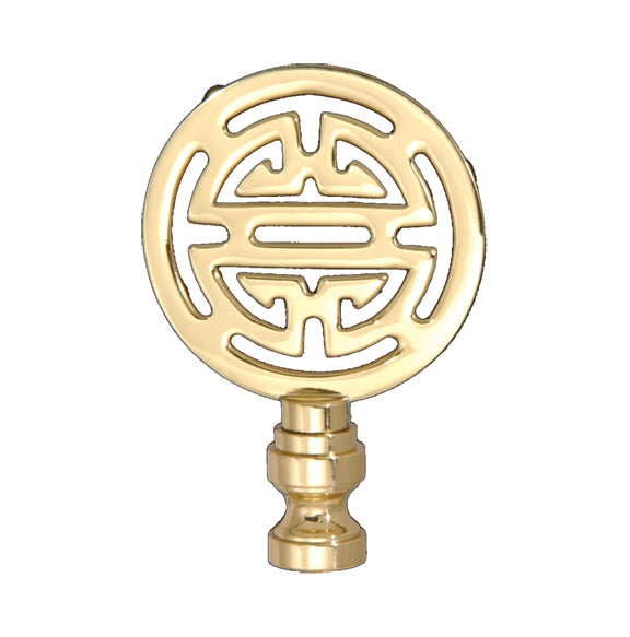 2-3/4" Tall Brass Oriental Finial Polished & Lacquered 1/4-27F Tap (11161)