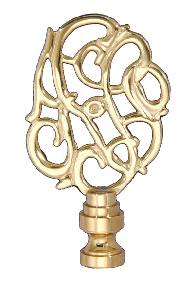 3-1/8" Tall Die Cast Brass Finial Polished & Lacquered Tap 1/4-27F (11164)