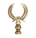 2-5/8" Tall Antique Brass Die Cast Feather Wreath Finial 1/4-27F Tap (11185A)