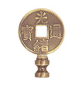 2-5/8" Tall Antique Brass Oriental Finial 1/4-27F Tap (11186A)