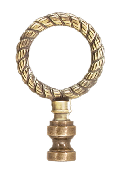 2-5/8" Tall Antique Brass Wreath Finial 1/4-27F Tap (11187A)