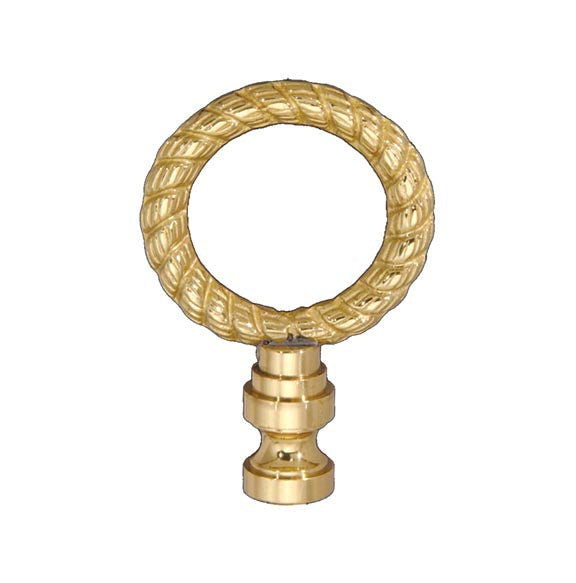 2-5/8" Tall Die Cast Brass Wreath Finial Polished & Lacquered 1/4-27F Tap (11187)