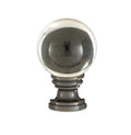 1-5/8" Tall Smooth Crystal Design 30mm Ball Finial Antique Brass Finish Base 1/4-27F Tap (11223A)