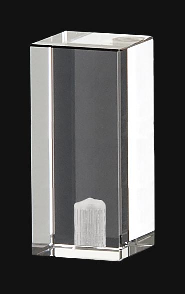 2-1/16" Tall Acrylic Rectangular Cuboid Finial 1/4-27F Tap (11224)