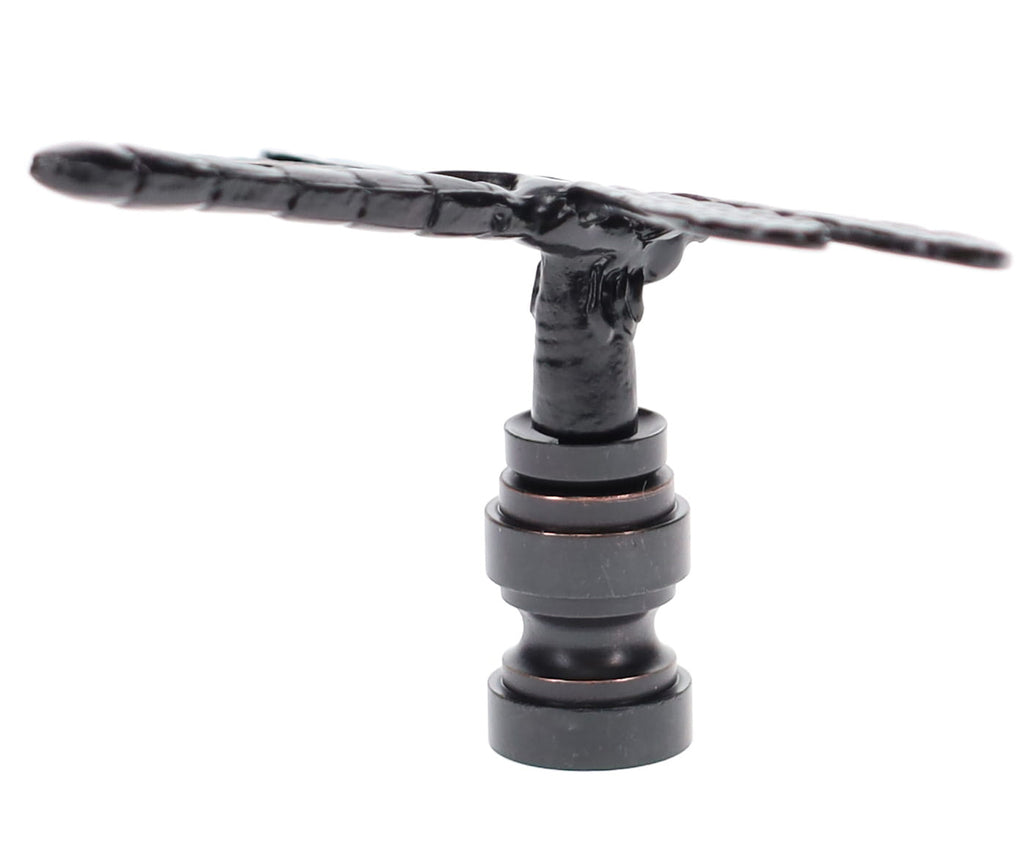 2" Tall Dragonfly Design Cast Metal Finial Bronze Finish 1/4-27F Tap (11241B)