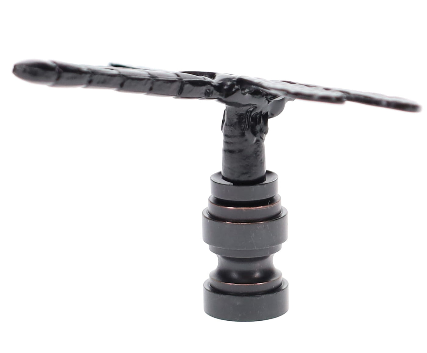 2" Tall Dragonfly Design Cast Metal Finial Bronze Finish 1/4-27F Tap (11241B)