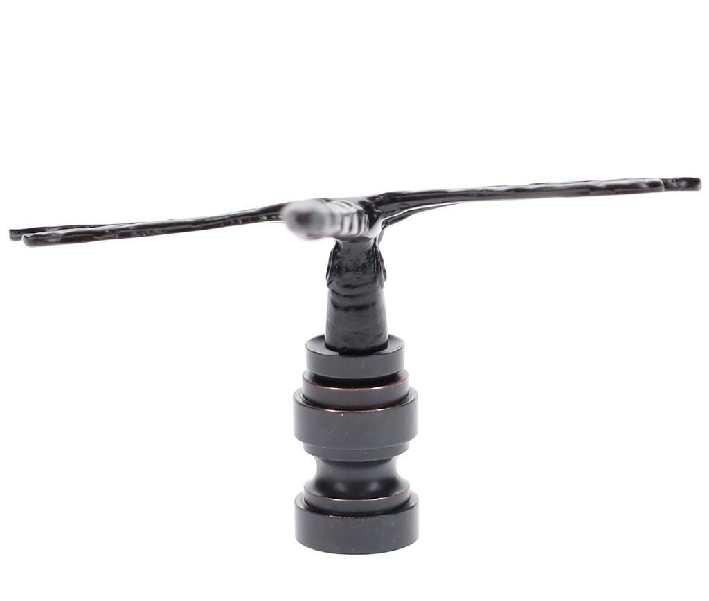 2" Tall Dragonfly Design Cast Metal Finial Bronze Finish 1/4-27F Tap (11241B)