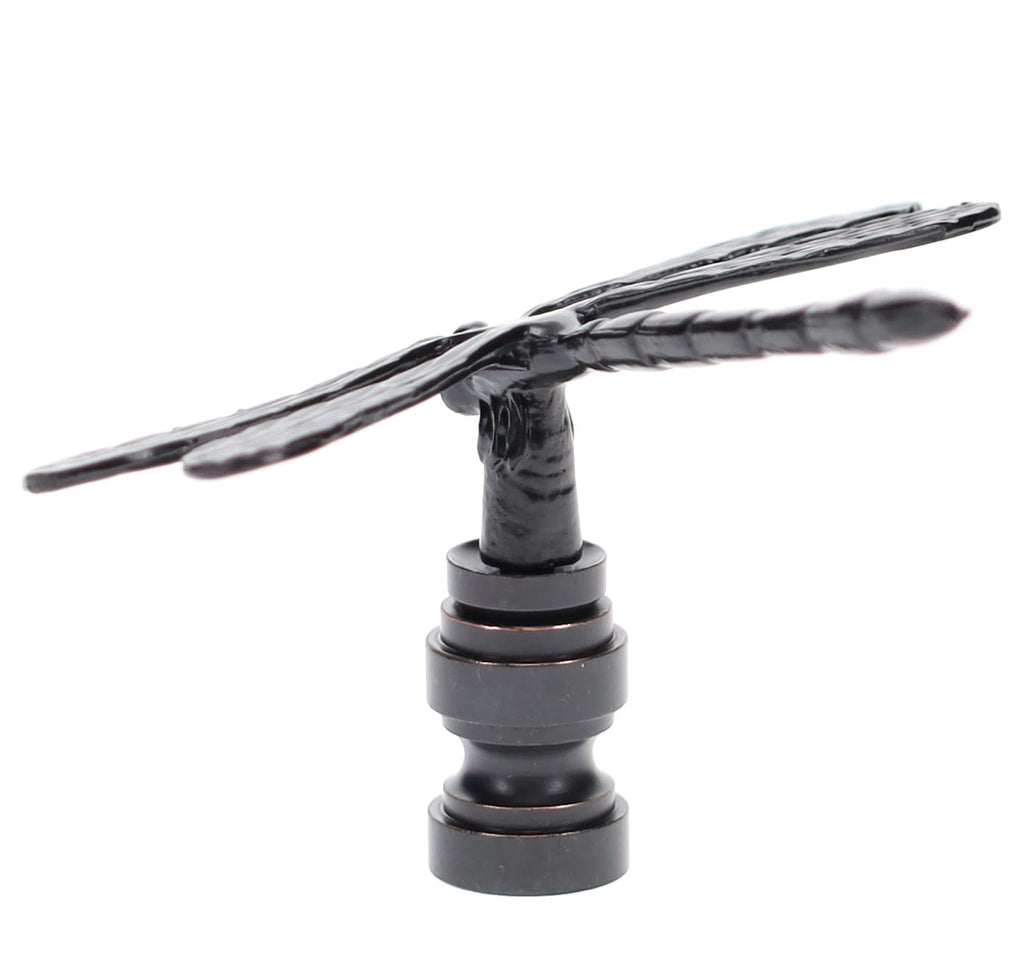 2" Tall Dragonfly Design Cast Metal Finial Bronze Finish 1/4-27F Tap (11241B)