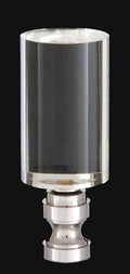 2-1/4" Tall 1" Diam Acrylic Cylinder Design Clear Finial Nickel Brass Base 1/4-27F Tap (11250N)
