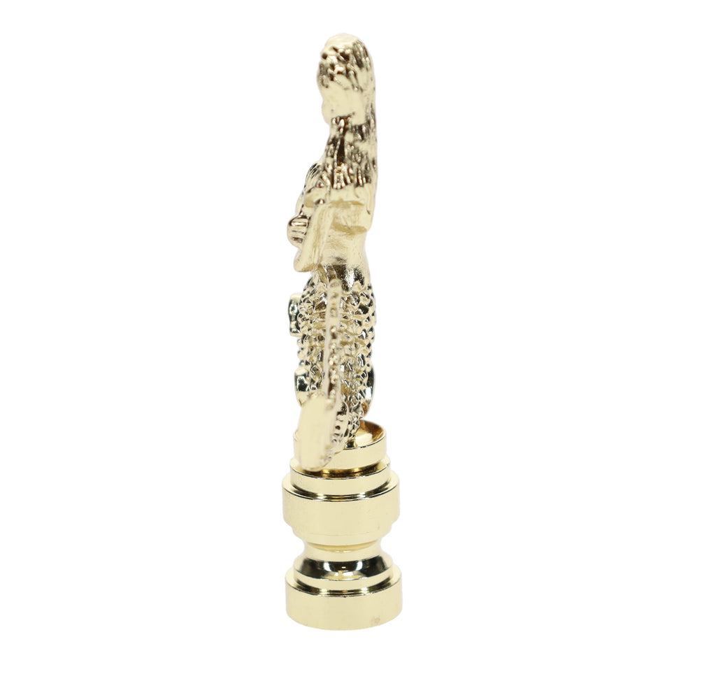 2-7/8" Tall Mermaid Design Solid Brass Finial 1/4-27F Tap (11262)