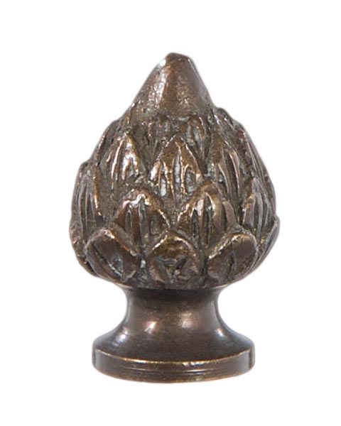 1-1/8" Tall Antique Bronze Finish Brass Acorn Finial Tap 1/4-27F (11288A)